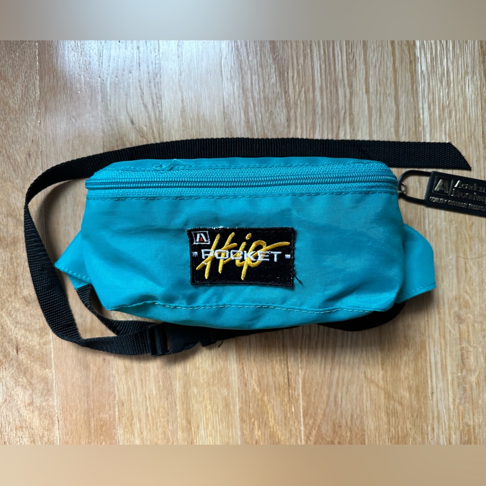 Vintage Academy Broadway Hip Pocket Fanny Pack Teal Green Black Retro 90s